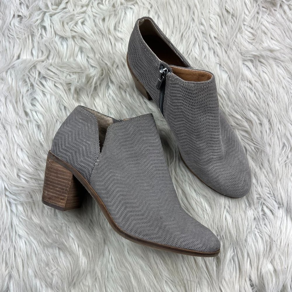 Lucky Brand Women's Gray Suede Pickla Booties